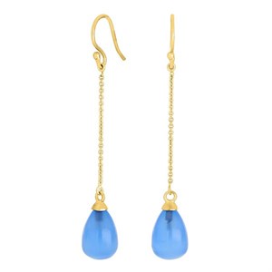 Nordahl Jewellery - SWEETS52 Ohrringe mit blauem Chalzedon in vergoldete silber 329 037-3